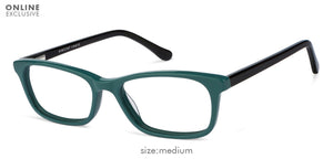 Green Rectangle Full Rim Unisex Eyeglasses by Vincent Chase VC-122553