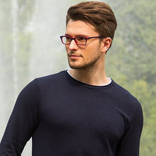 Load image into Gallery viewer, Blue Rectangle Full Rim Unisex Eyeglasses by Vincent Chase Computer Glasses-132935