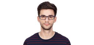 Blue Rectangle Full Rim Unisex Eyeglasses by Vincent Chase VC-121913