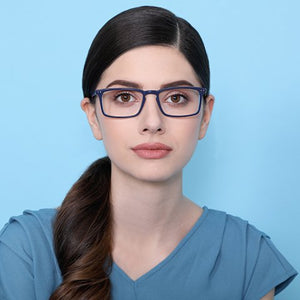 Blue Rectangle Full Rim Unisex Eyeglasses by Vincent Chase VC-128859