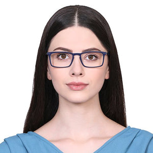 Blue Rectangle Full Rim Unisex Eyeglasses by Vincent Chase VC-128859