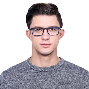 Blue Rectangle Full Rim Unisex Eyeglasses by Vincent Chase VC-128859