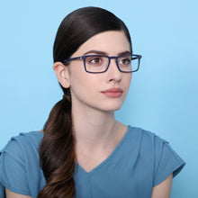 Load image into Gallery viewer, Blue Rectangle Full Rim Unisex Eyeglasses by Vincent Chase VC-128859