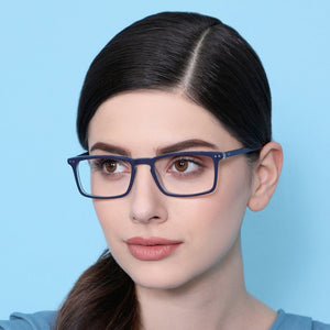Blue Rectangle Full Rim Unisex Eyeglasses by Vincent Chase VC-128859