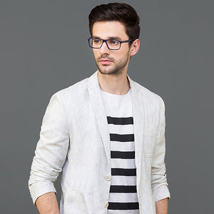 Blue Rectangle Full Rim Unisex Eyeglasses by Vincent Chase VC-121929