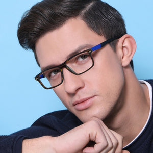 Tortoise Rectangle Full Rim Unisex Eyeglasses by Vincent Chase VC-128860