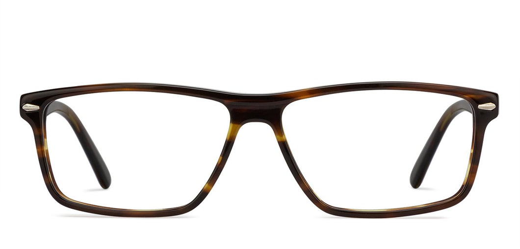 Tortoise Rectangle Full Rim Unisex Eyeglasses by Vincent Chase VC-128860