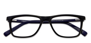 Black Rectangle Full Rim Unisex Eyeglasses by Vincent Chase Online-121944