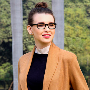 Black Rectangle Full Rim Unisex Eyeglasses by Vincent Chase Online-121975