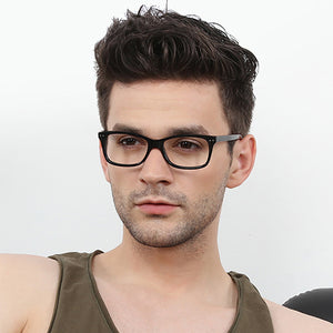 Black Rectangle Full Rim Unisex Eyeglasses by Vincent Chase Online-121986