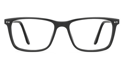 Black Rectangle Full Rim Wide Unisex Eyeglasses by Vincent Chase-138874