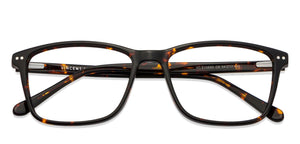 Tortoise Rectangle Full Rim Unisex Eyeglasses by Vincent Chase VC-122056