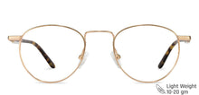 Load image into Gallery viewer, Gold Round Full Rim Unisex Eyeglasses by Vincent Chase VC-122209