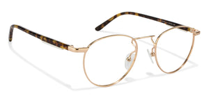 Gold Round Full Rim Unisex Eyeglasses by Vincent Chase VC-122209