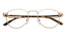 Load image into Gallery viewer, Gold Round Full Rim Unisex Eyeglasses by Vincent Chase VC-122209