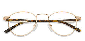 Gold Round Full Rim Unisex Eyeglasses by Vincent Chase VC-122209