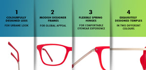 Red Wayfarer Full Rim Unisex Eyeglasses by Vincent Chase Online-121861