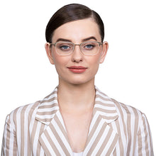 Load image into Gallery viewer, Gold Wayfarer Half Rim Unisex Eyeglasses by Vincent Chase Online-124427