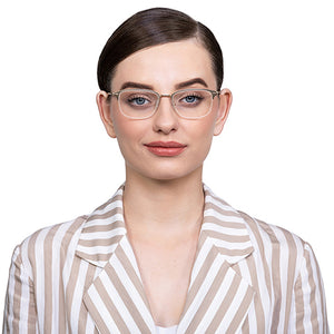 Gold Wayfarer Half Rim Unisex Eyeglasses by Vincent Chase Online-124427