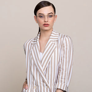 Gold Wayfarer Half Rim Unisex Eyeglasses by Vincent Chase Online-124427