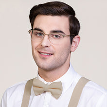 Load image into Gallery viewer, Gold Wayfarer Half Rim Unisex Eyeglasses by Vincent Chase Online-124427