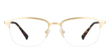 Load image into Gallery viewer, Gold Wayfarer Half Rim Unisex Eyeglasses by Vincent Chase Online-124427