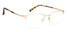 Load image into Gallery viewer, Gold Wayfarer Half Rim Unisex Eyeglasses by Vincent Chase Online-124427