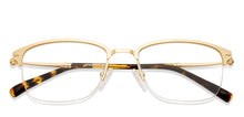 Load image into Gallery viewer, Gold Wayfarer Half Rim Unisex Eyeglasses by Vincent Chase Online-124427