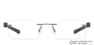 Grey Rectangle Rimless Unisex Eyeglasses by Lenskart Air Online-124495