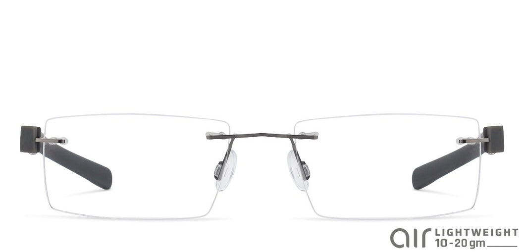 Grey Rectangle Rimless Unisex Eyeglasses by Lenskart Air Online-124495