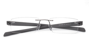 Grey Rectangle Rimless Unisex Eyeglasses by Lenskart Air Online-124495