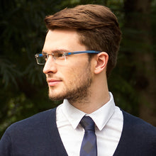 Load image into Gallery viewer, Grey Rectangle Rimless Unisex Eyeglasses by Lenskart Air Online-124502