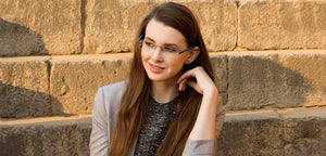 Grey Rectangle Rimless Unisex Eyeglasses by Lenskart Air Online-124502