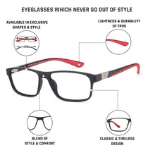 Load image into Gallery viewer, Black Rectangle Full Rim Unisex Eyeglasses by Lenskart Air Online-124522