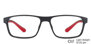 Black Rectangle Full Rim Unisex Eyeglasses by Lenskart Air Online-124522