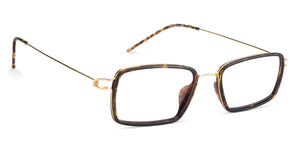 Gold Rectangle Full Rim Unisex Eyeglasses by Lenskart Air Online-124820