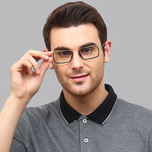 Load image into Gallery viewer, Gold Rectangle Full Rim Unisex Eyeglasses by Lenskart Air Online-124820