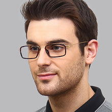 Load image into Gallery viewer, Gold Rectangle Full Rim Unisex Eyeglasses by Lenskart Air Online-124820