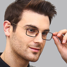Load image into Gallery viewer, Gold Rectangle Full Rim Unisex Eyeglasses by Lenskart Air Online-124820