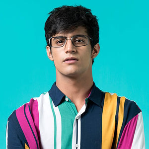 Grey Rectangle Full Rim Unisex Eyeglasses by Lenskart Air Online-124821