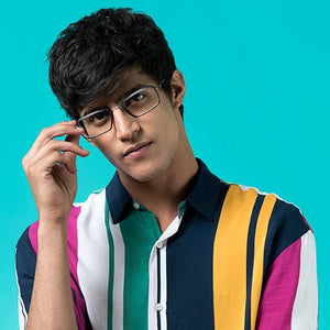Grey Rectangle Full Rim Unisex Eyeglasses by Lenskart Air Online-124821