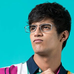 Grey Rectangle Full Rim Unisex Eyeglasses by Lenskart Air Online-124821
