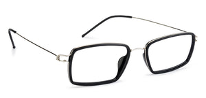 Silver Rectangle Full Rim Unisex Eyeglasses by Lenskart Air Online-124824