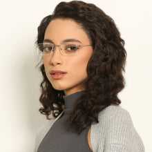 Load image into Gallery viewer, Silver Rectangle Rimless Unisex Eyeglasses by Vincent Chase-142697