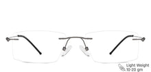 Load image into Gallery viewer, Silver Rectangle Rimless Unisex Eyeglasses by Vincent Chase-142697