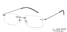 Load image into Gallery viewer, Silver Rectangle Rimless Unisex Eyeglasses by Vincent Chase-142697