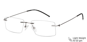 Silver Rectangle Rimless Unisex Eyeglasses by Vincent Chase-142697