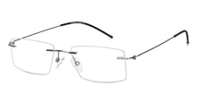 Load image into Gallery viewer, Silver Rectangle Rimless Unisex Eyeglasses by Vincent Chase-142697