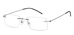Silver Rectangle Rimless Unisex Eyeglasses by Vincent Chase-142697