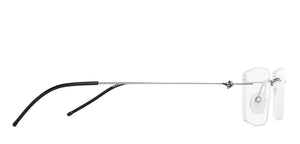 Silver Rectangle Rimless Unisex Eyeglasses by Vincent Chase-142697